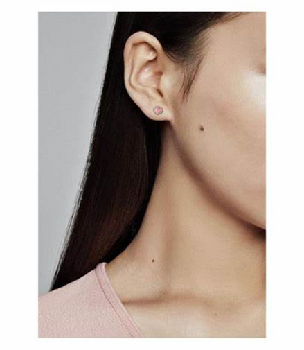 Pandora Moments Pink Sparkling Crown Stud Earrings