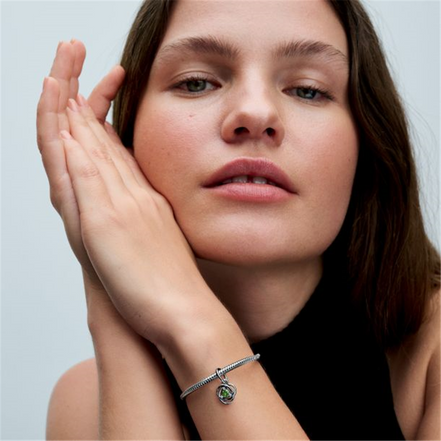 Pandora Moments August Spring Green Eternity Circle Dangle Charm