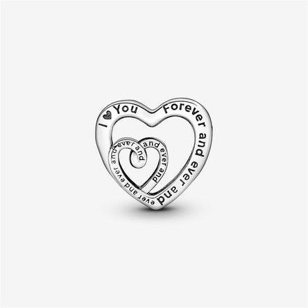 Pandora Moments "Mom" Entwined Infinite Hearts Charm