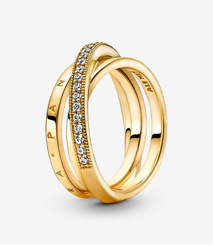 Pandora Timeless Crossover Pavé Triple Band Ring Size 7.5