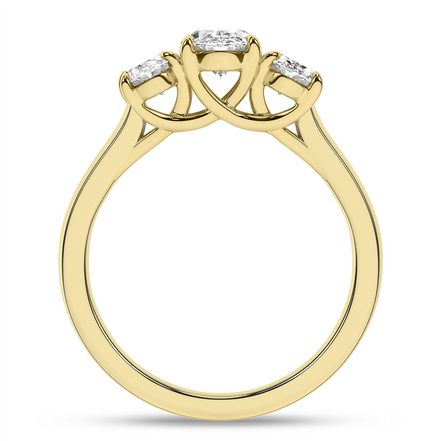 14K Gold 2 CTW Lab Grown Diamond 3 Stone Engagement Ring