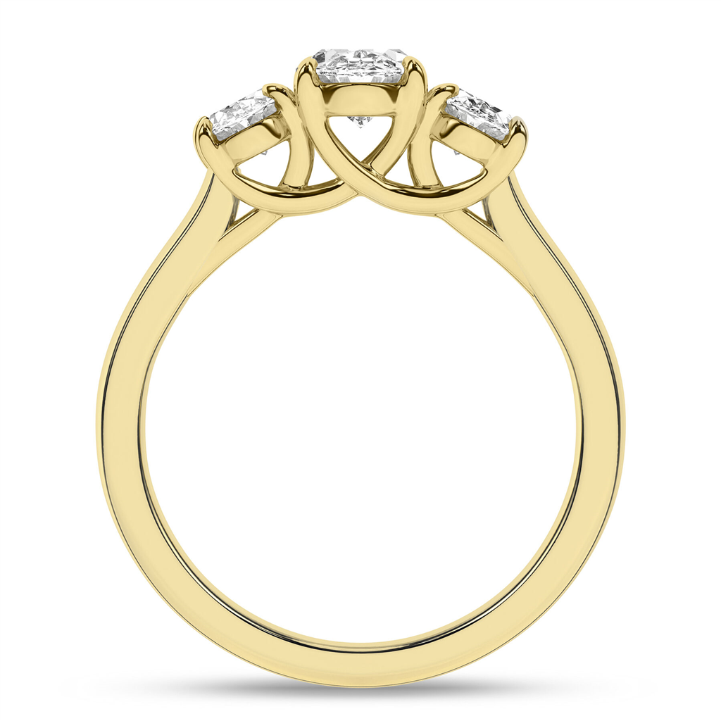 14K Gold 2 CTW Lab Grown Diamond 3 Stone Engagement Ring