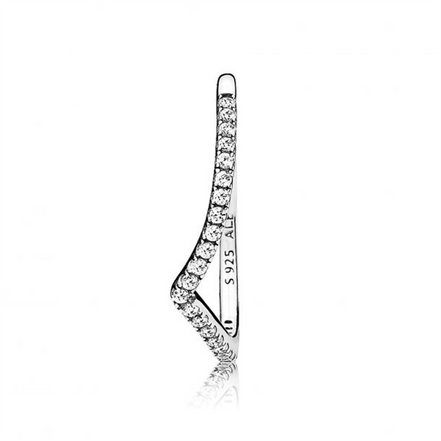 Pandora Timeless Sparkling Wishbone Ring Size 7.5