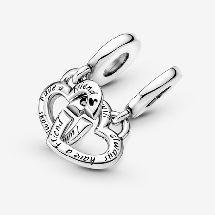 Pandora Moments Linked Sister Hearts Split Dangle Charm