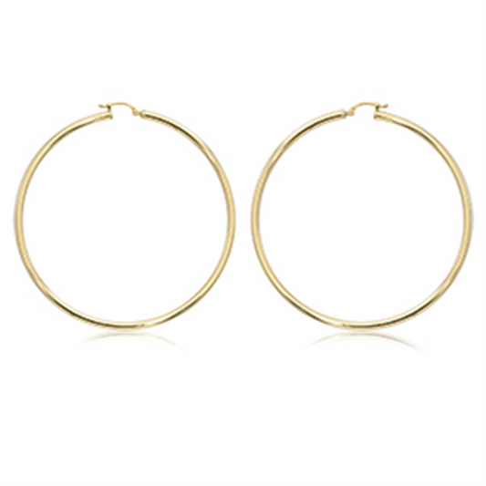 Carla Ladies 14K Yellow Gold  S/D Hoop Earrings