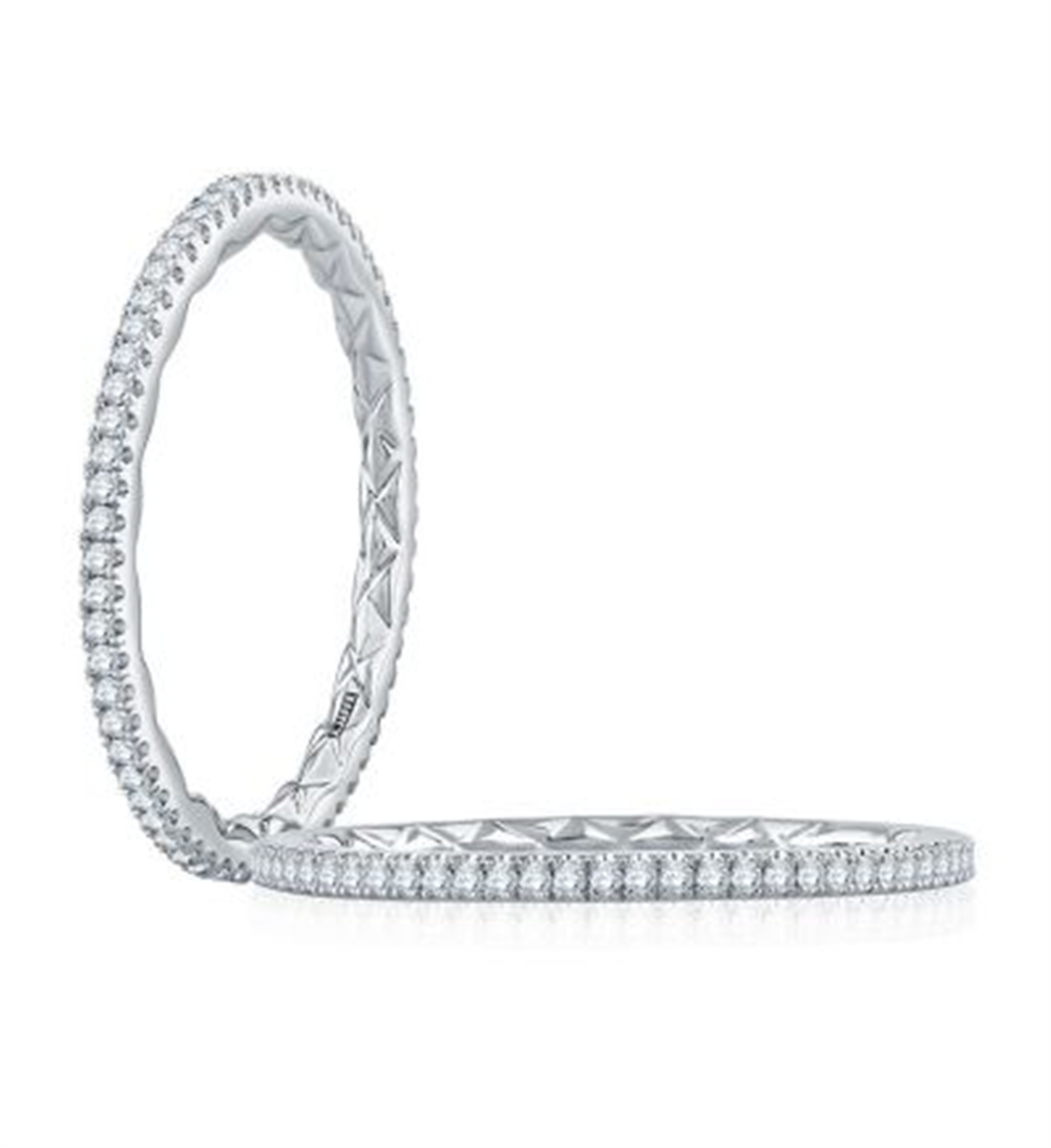 A.JAFFE 14K White Gold Wedding Band