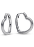 Pandora Moments Heart Charm Hoop Earrings