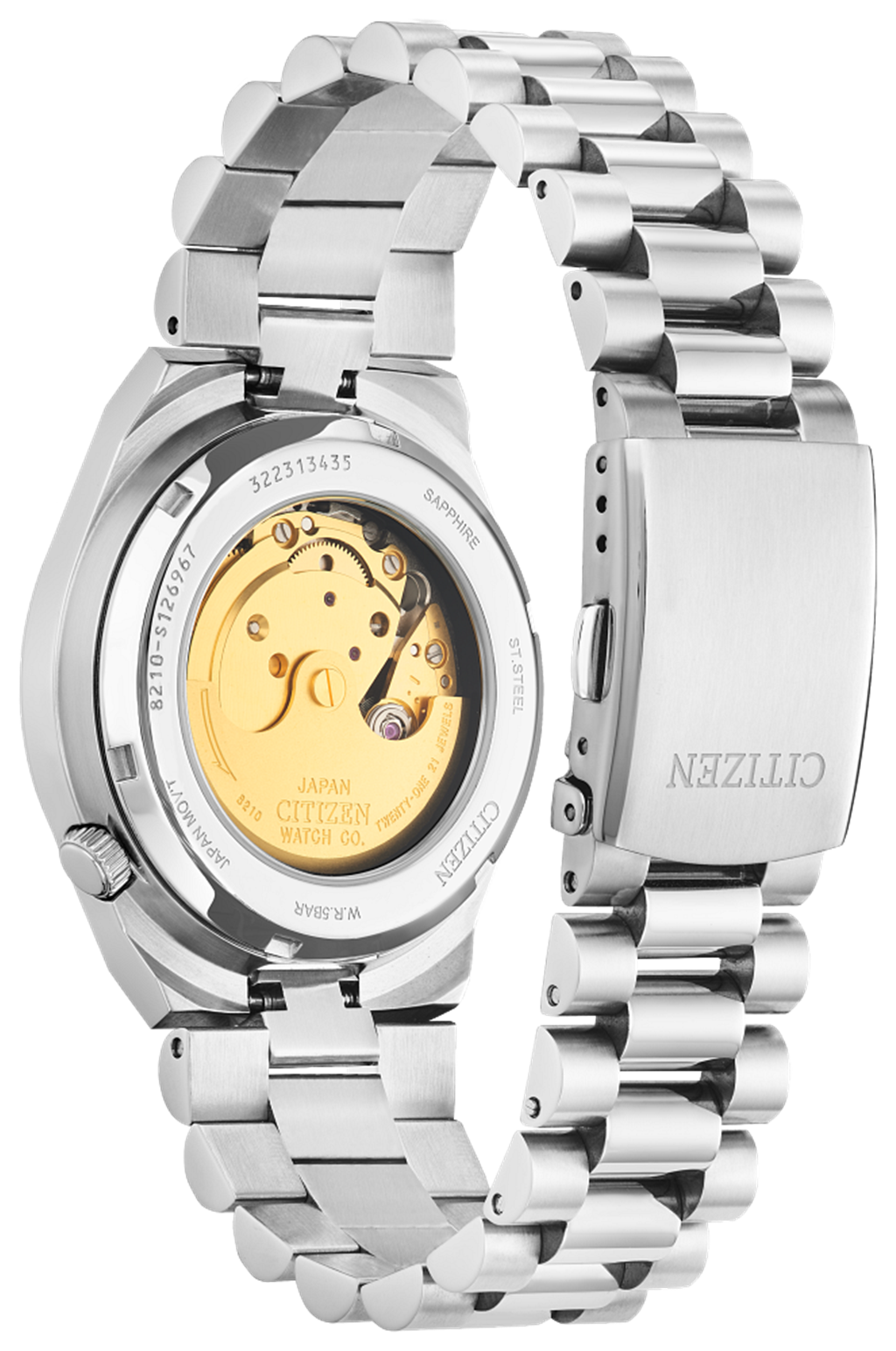 Citizen Men's TSUYOSA Black Dial Stainless Steel Bracelet Watch