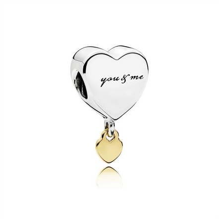 Two Hearts Dangle Charm