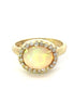 14K Yellow Gold And Opal Diamond Ring