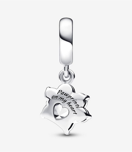 Pandora Moments Sparkling Pet Paw Print Dangle Charm