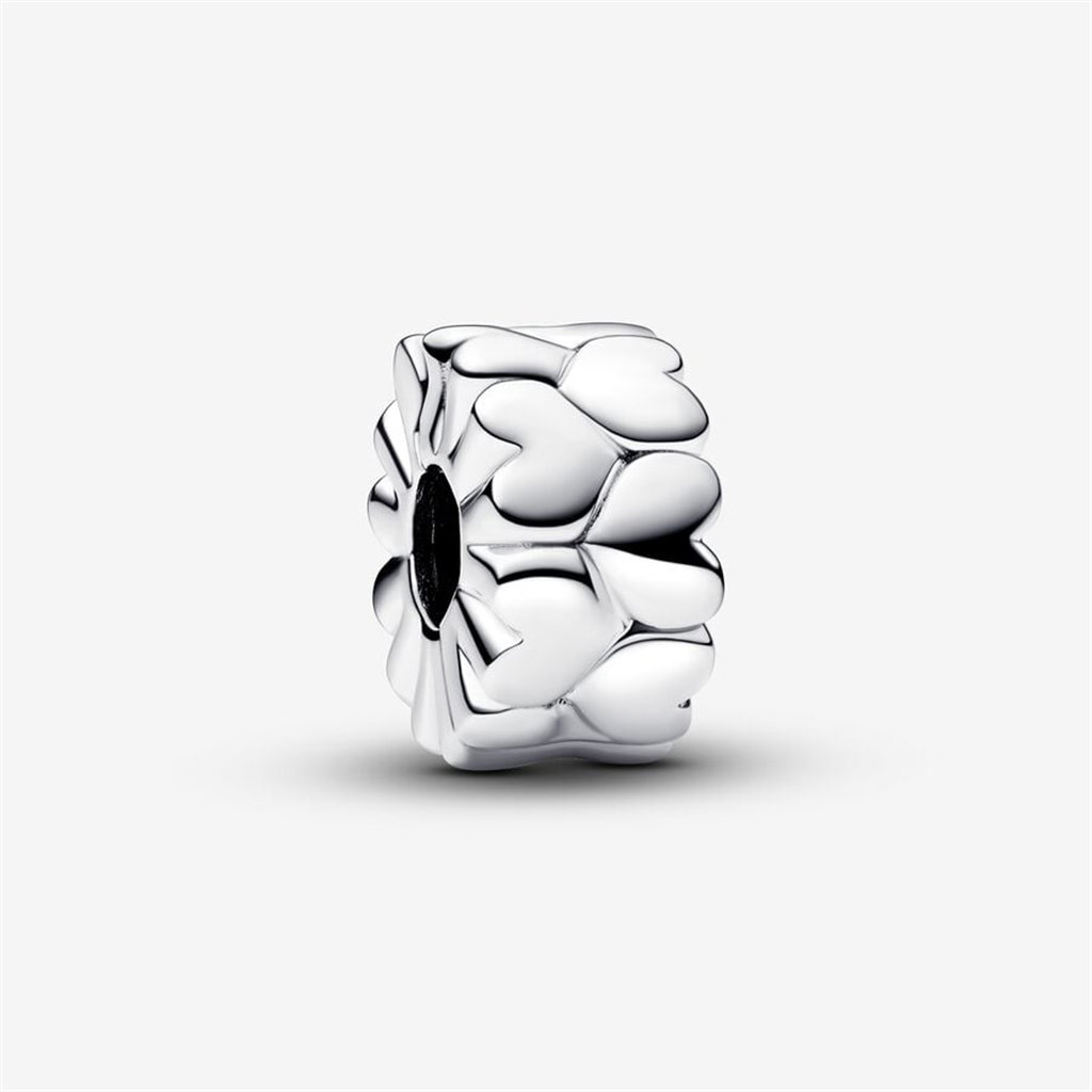 Pandora Moments Silver Heart Pattern Clip Charm