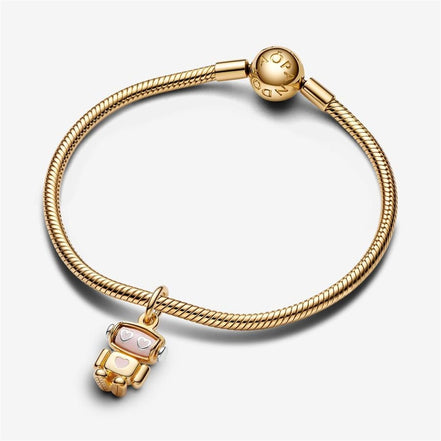 Pandora ME/Moments Spinnable Face Robot Gold-Plated Dangle Charm