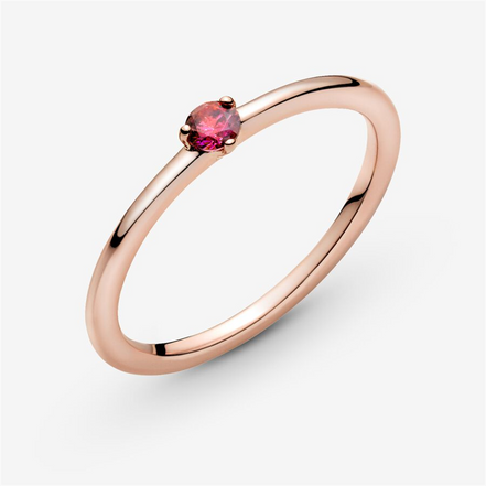 Pandora Timeless Red Solitaire Ring Size 7