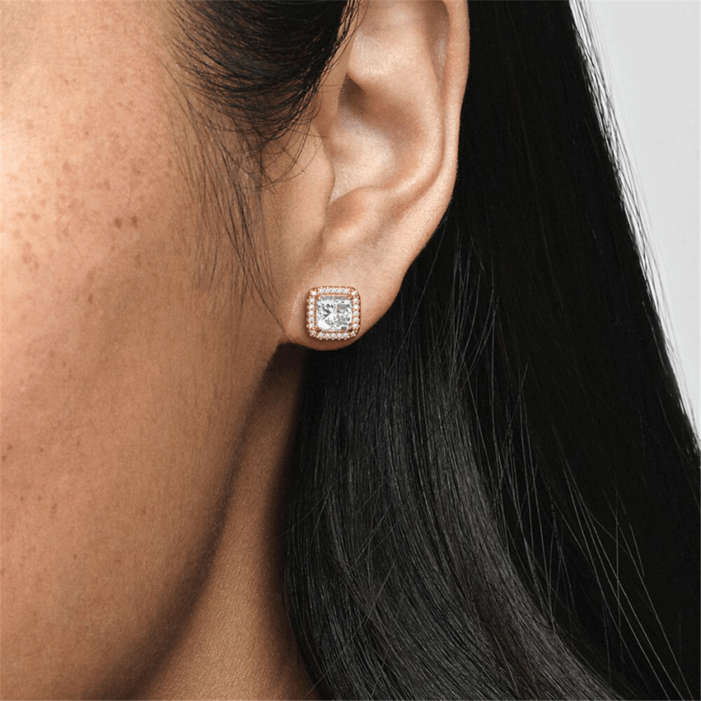 Pandora Timeless Square Sparkle Halo Stud Earrings