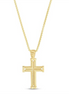 14K Yellow Gold Polished Cross Pendant Necklace