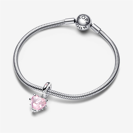 Pandora Moments Pink Family Tree & Heart Dangle Charm