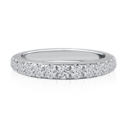 A.JAFFE 14k White Gold 0.8 CTW Diamond Wedding Band