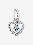 Pandora Moments March Aqua Blue Beaded Heart Dangle Charm