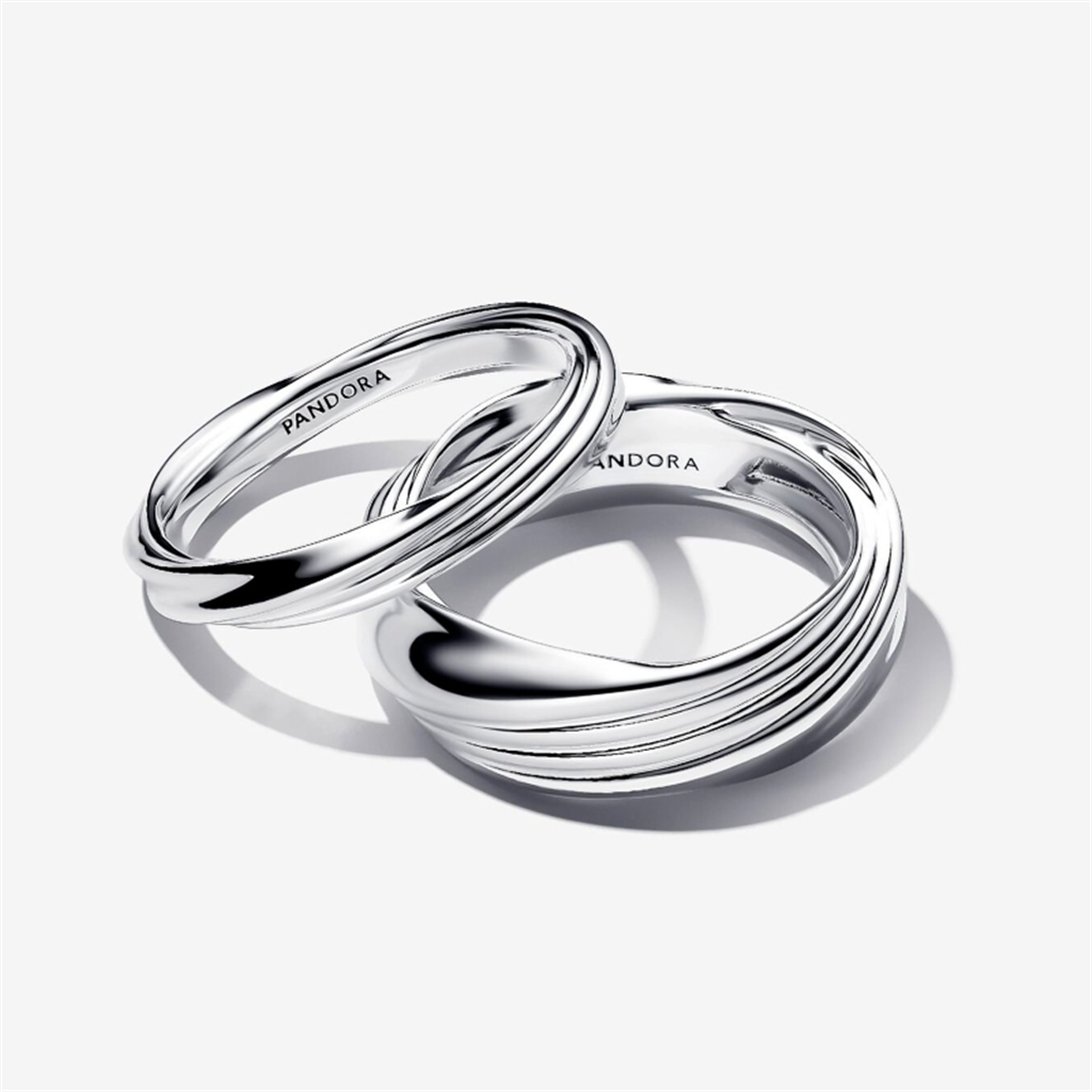 Pandora Sterling Silver Twisted Double Ring Size 7