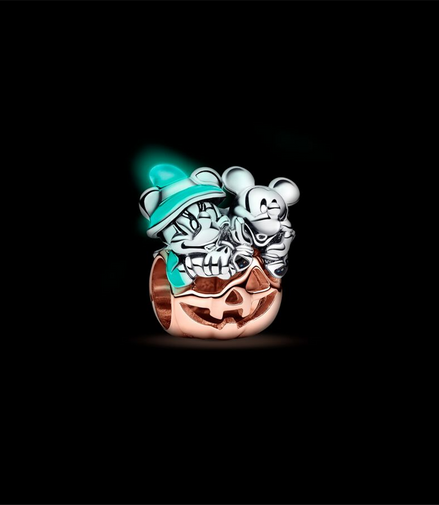 Disney Pandora Mickey Mouse & Minnie Mouse Halloween Pumpkin Charm