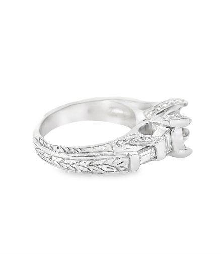 18K Whtie Gold And 0.81 CTW Diamond Semi-Mount Engagement Ring
