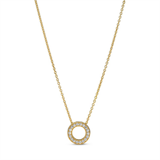 Pandora Logo Pavé Circle Collier Necklace