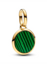 Pandora ME/Moments Green Engravable Gold-Plated Mini Medallion Charm