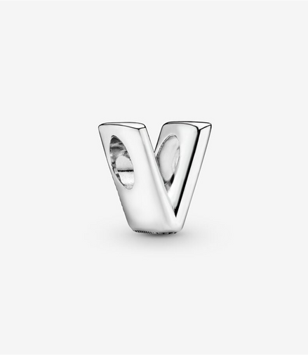 Pandora Moments Letter V Silver Charm