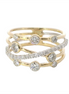 14K Gold Bezel And Channel Set Crisscross Diamond Ring