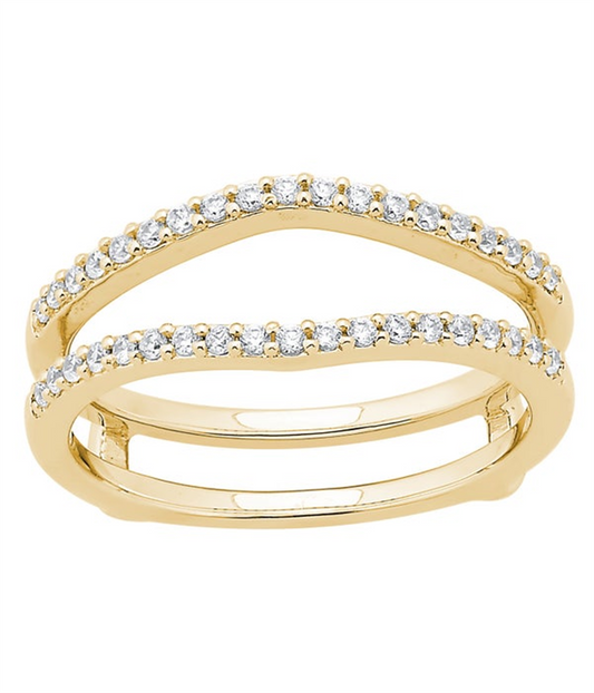 Ladies 14K Gold And 0.25 CT Diamond Enhancer Wedding Band