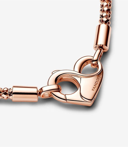 Pandora Moments Iconic Heart Clasp Studded Chain Bracelet Size 18