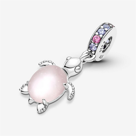 Pandora Moments Murano Glass Pink Sea Turtle Dangle Charm