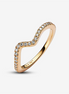 Pandora Timeless Sparkling Wave Ring Size 7.5