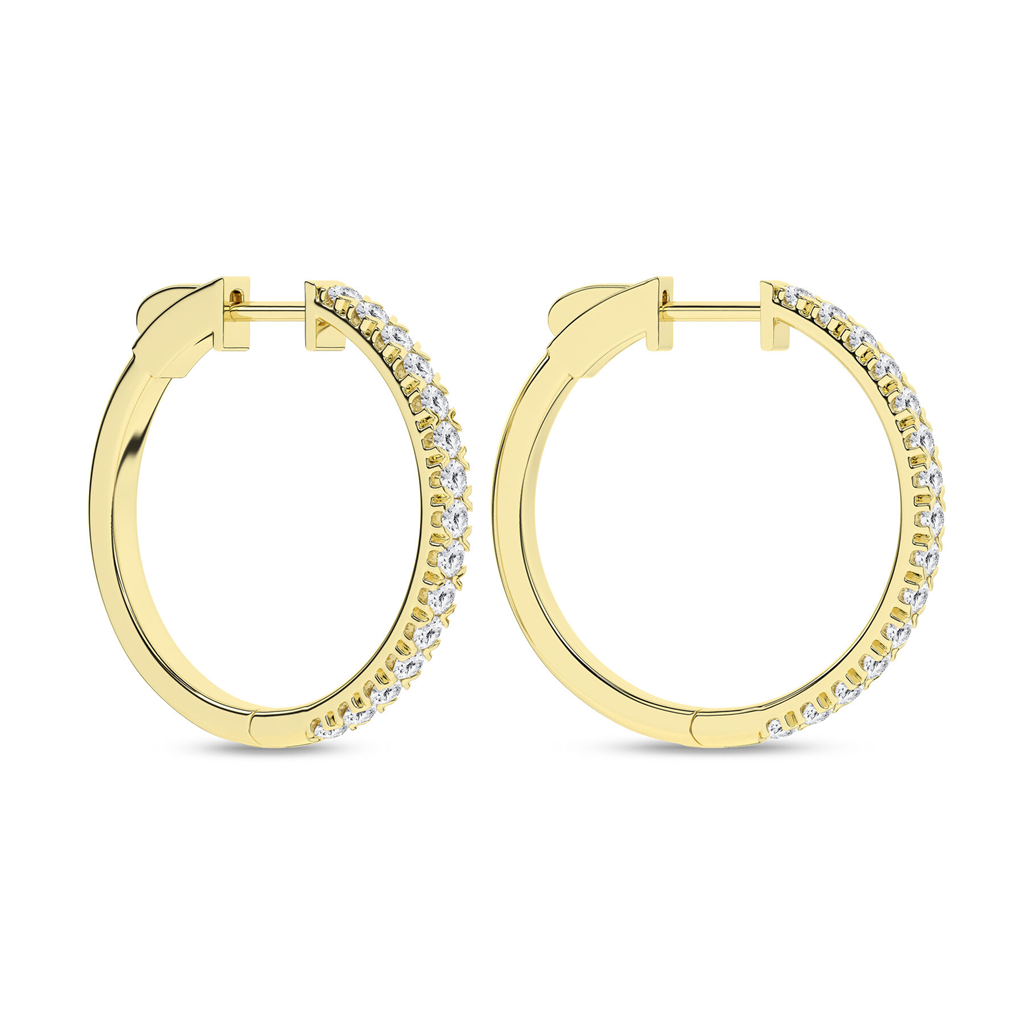 Revelation 14K Gold 1 CT Lab Grown Diamond Hoop Earrings