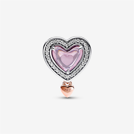 Pandora Moments Two-Tone Openwork Mom & Heart Charm