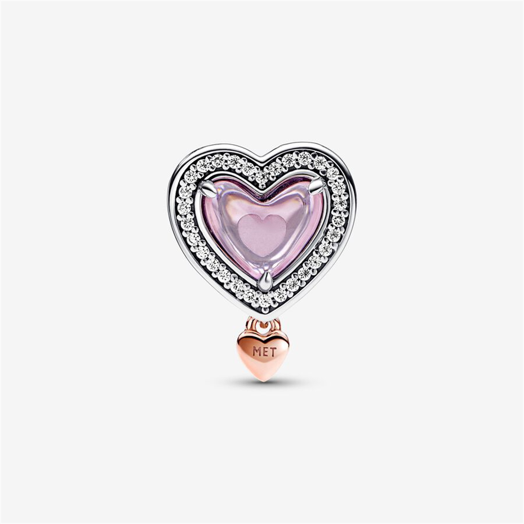 Pandora Moments Two-Tone Openwork Mom & Heart Charm