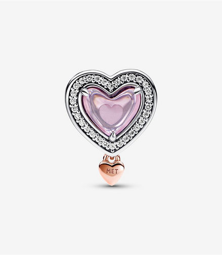 Pandora Moments Two-Tone Openwork Mom & Heart Charm