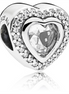 Sterling Silver Sparkling Love Heart Charm