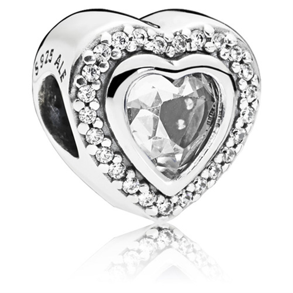 Sterling Silver Sparkling Love Heart Charm