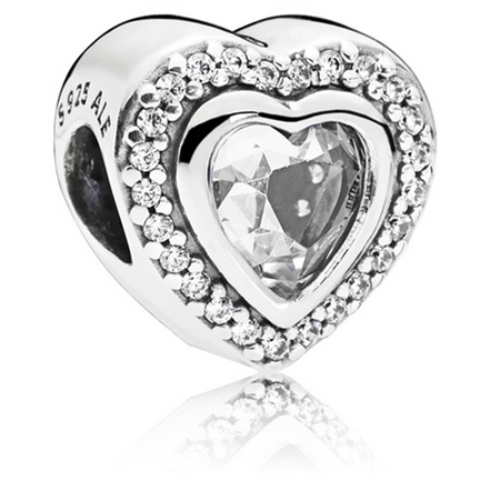 Sterling Silver Sparkling Love Heart Charm