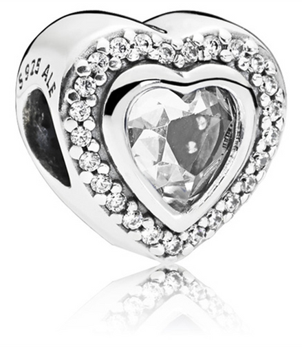 Sterling Silver Sparkling Love Heart Charm