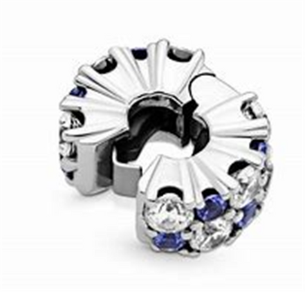 Pandora Moments Clear & Blue Sparkling Clip Charm