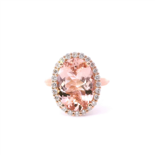 14K Rose Gold, Diamond And Morganite Fashion Ring