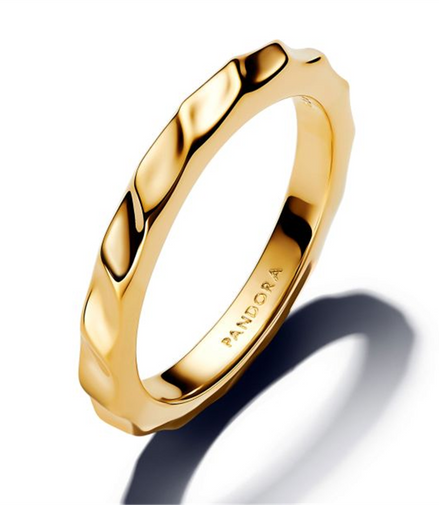 Pandora Essence Rippled Band Gold-Plated Ring Size 7.5