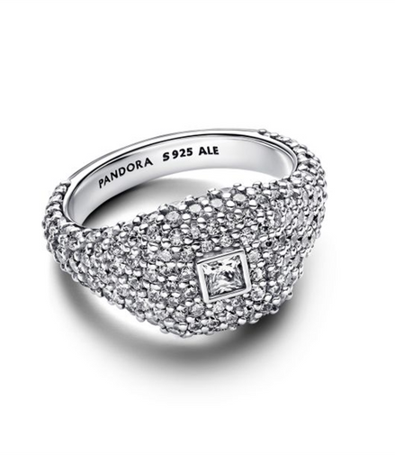 Pandora Timeless Pavé Square Cocktail Ring Size 6