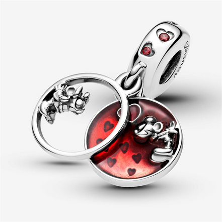 Pandora Disney Mickey Mouse & Minnie Mouse Love and Kisses Dangle Charm