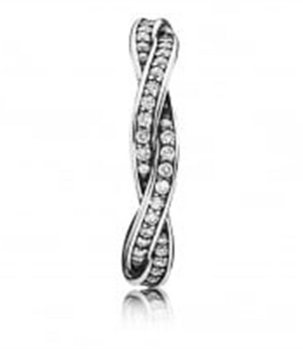 Pandora Timeless Sparkling Twisted Lines Ring Size 9