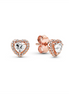 Pandora Timeless Rose Sparkling Elevated Heart Stud Earrings