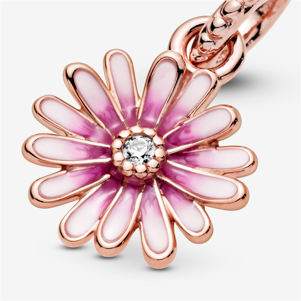 Pandora Moments Pink Daisy Flower Dangle Charm
